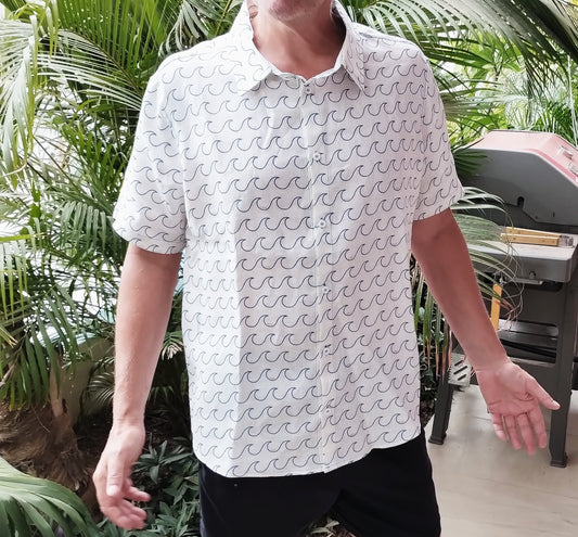 HODL 100 % White Linen Men's Aloha Shirt