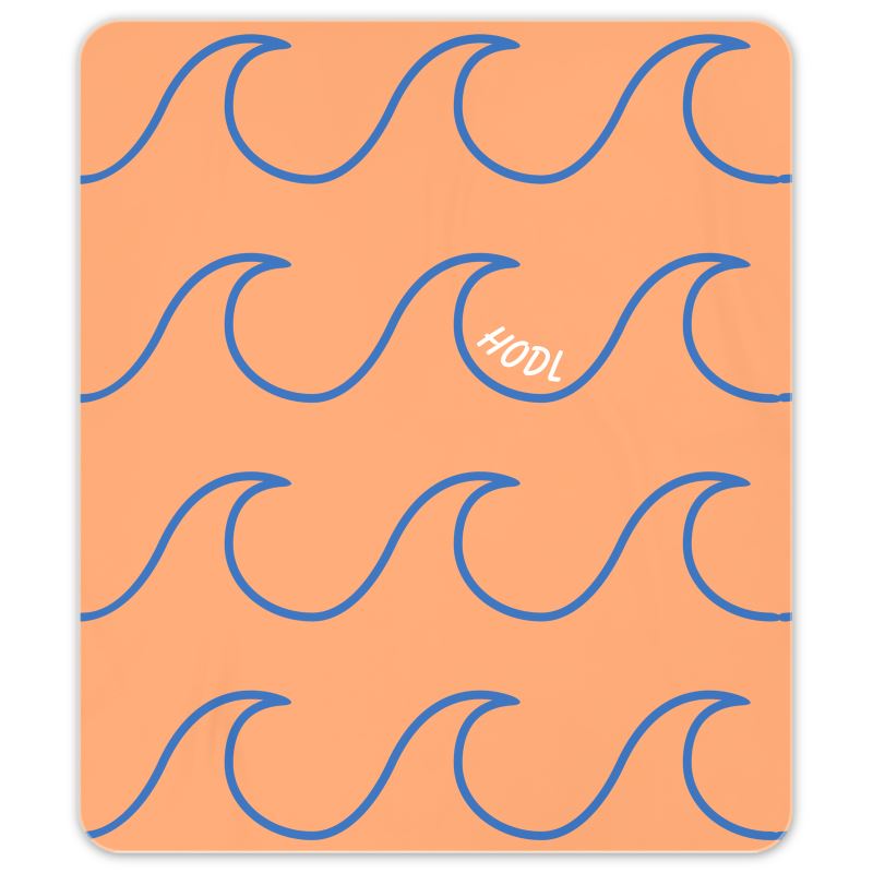 Orange HODL wave print Giant Luxury Microfiber towel