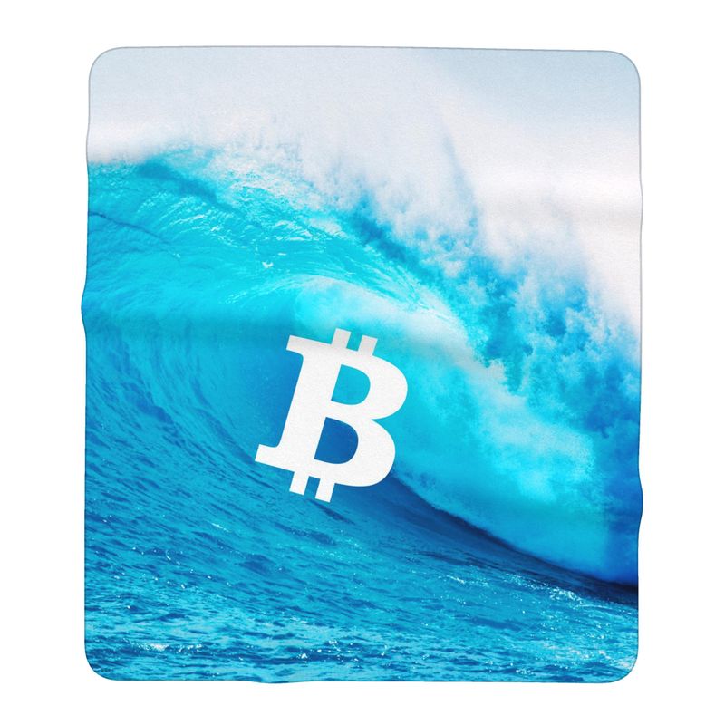 Giant Catch the Blue Bitcoin Wave, Luxury MicrofiberTowel