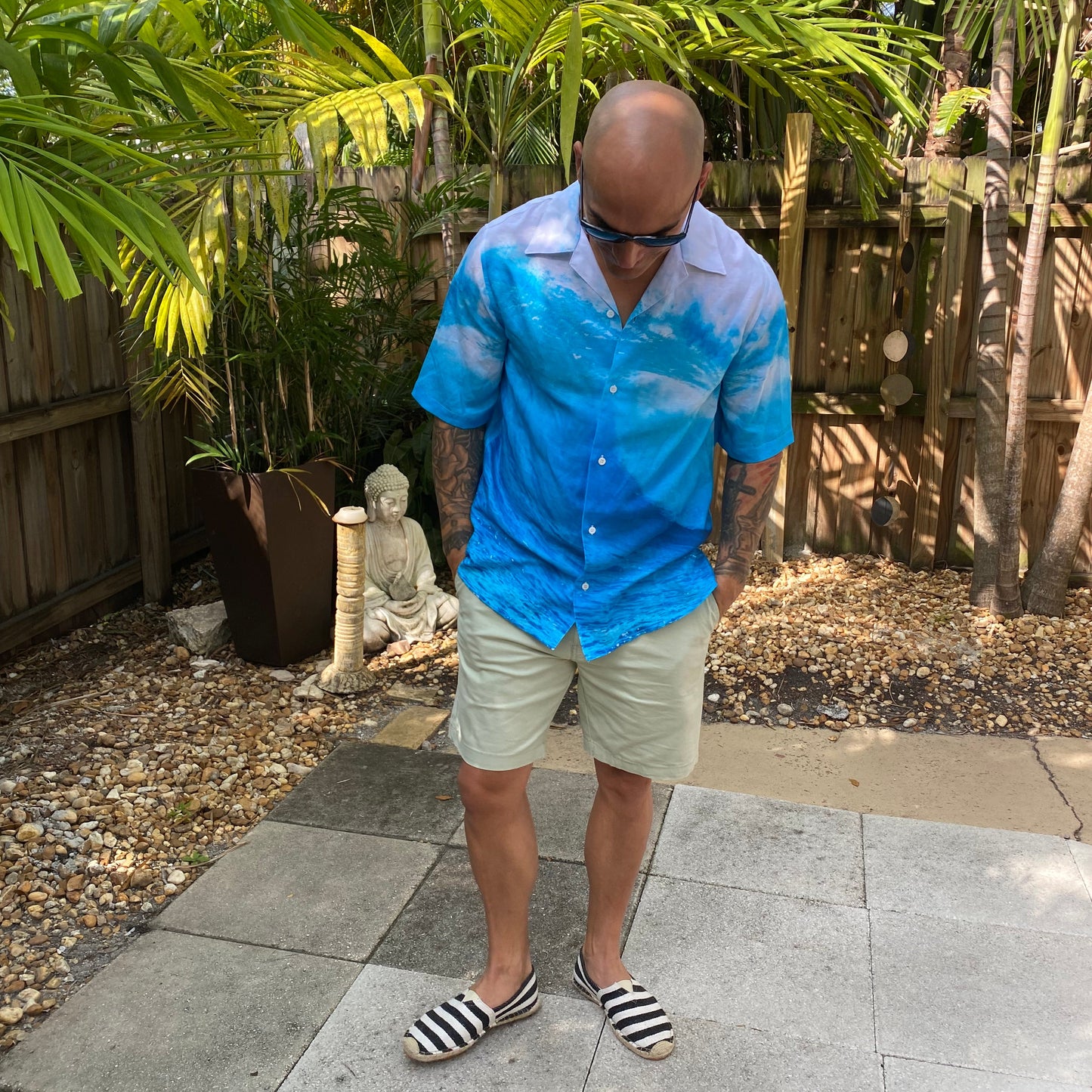 Men's Bitcoin Wave Aloha Surf Shirt Hemp Tencel Blend