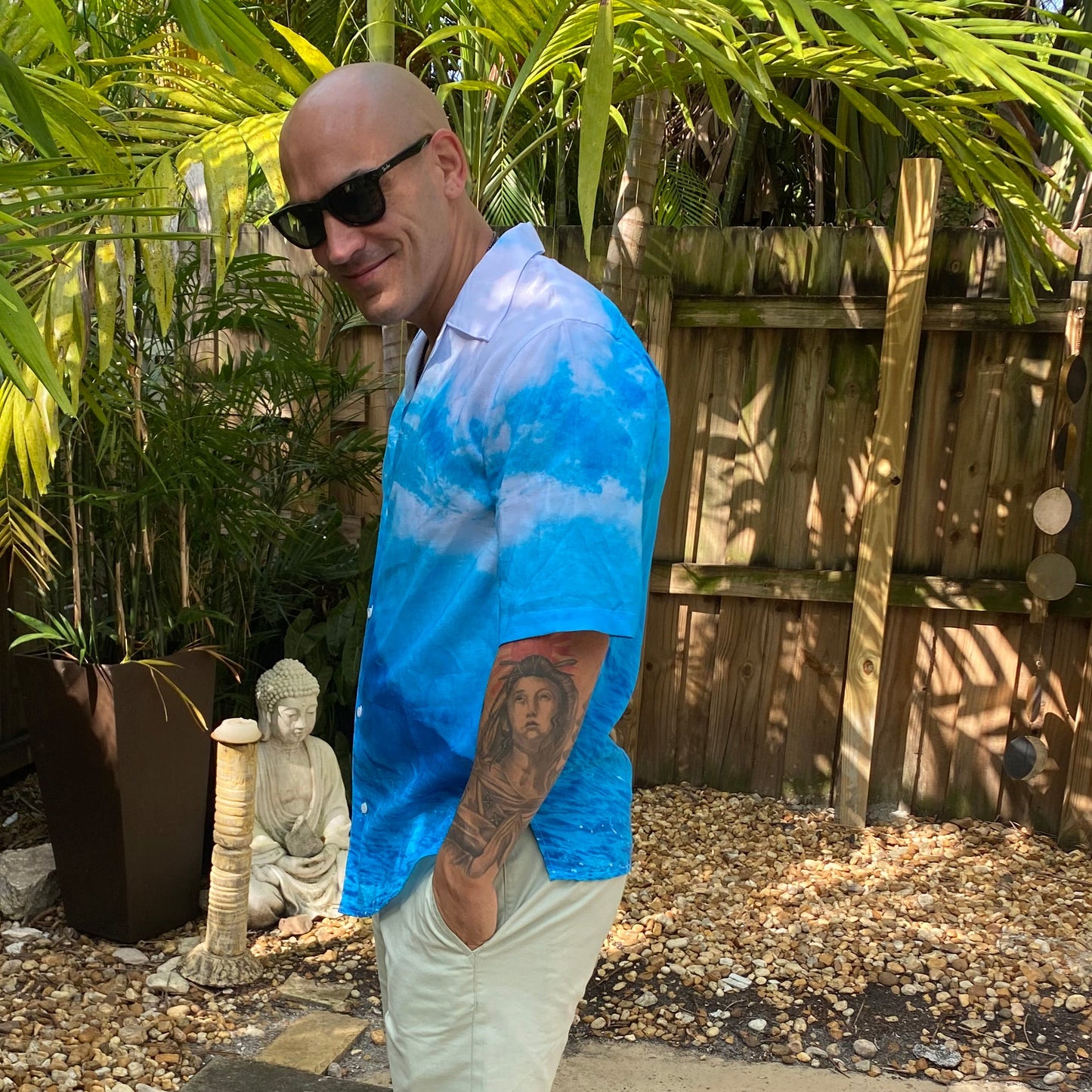 Men's Bitcoin Wave Aloha Surf Shirt Hemp Tencel Blend