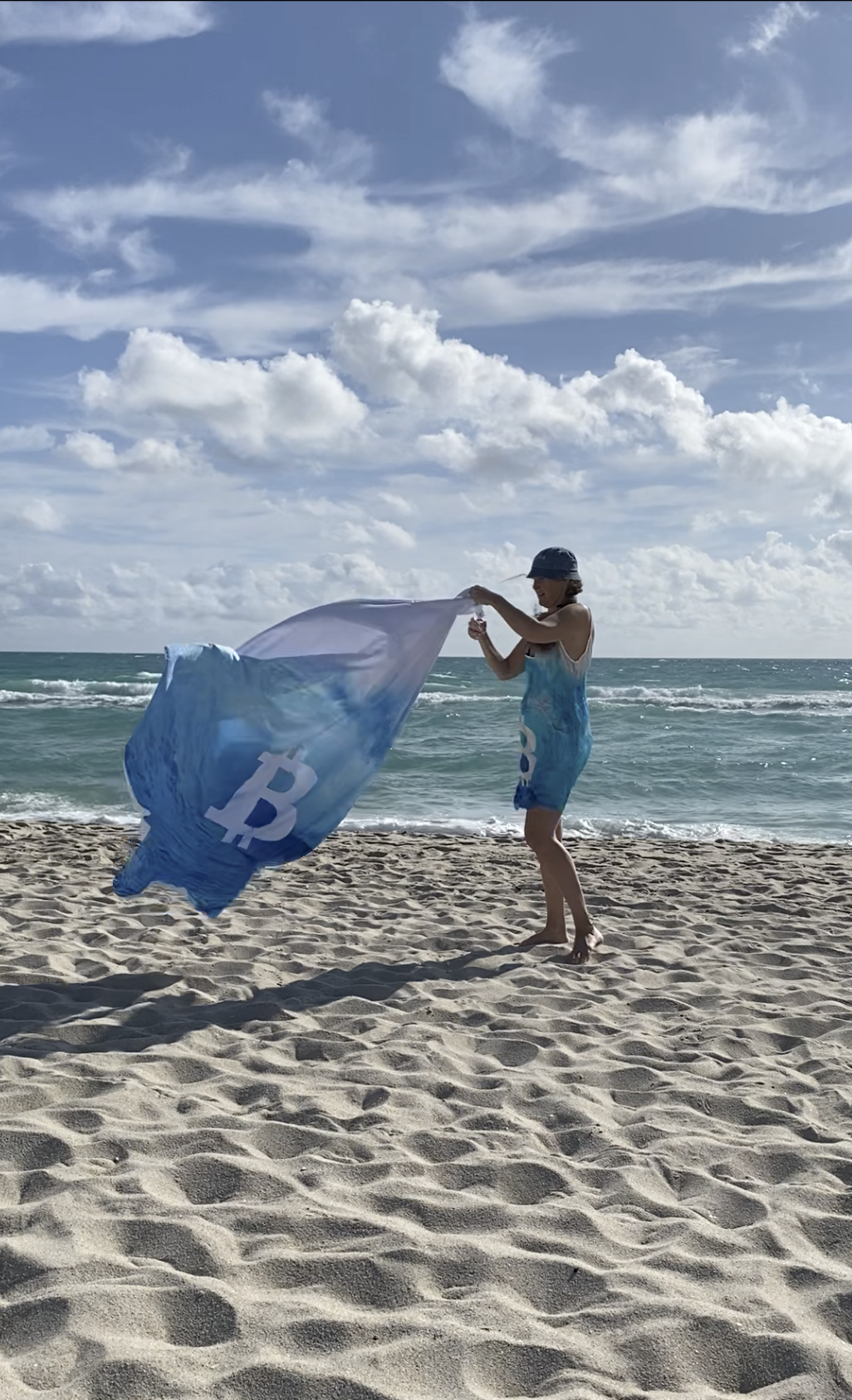 Giant Catch the Blue Bitcoin Wave, Luxury MicrofiberTowel