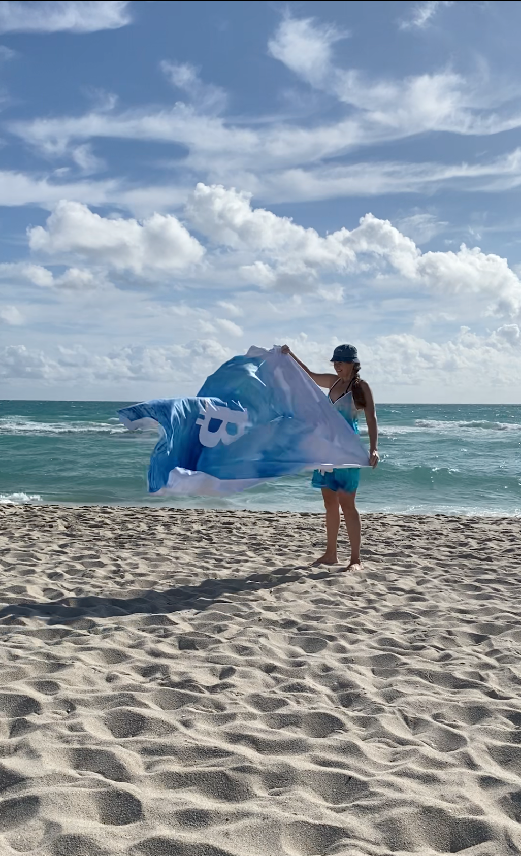 Giant Catch the Blue Bitcoin Wave, Luxury MicrofiberTowel
