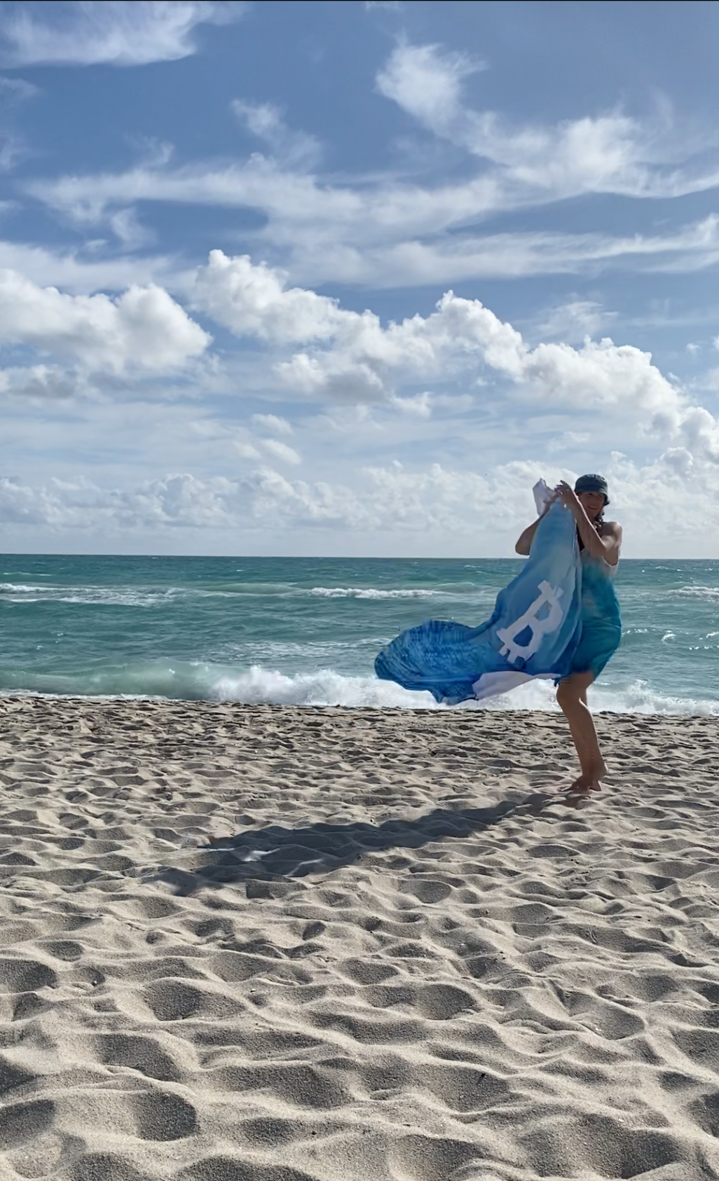 Giant Catch the Blue Bitcoin Wave, Luxury MicrofiberTowel