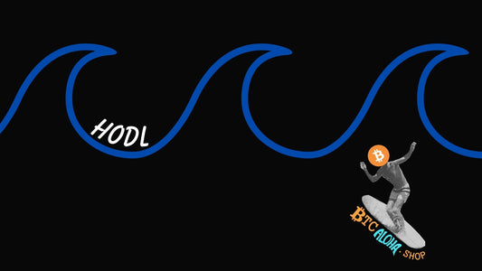 Wallpaper for your desktop & mobile BTC Aloha HODL wave in black